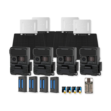 Yellowstone Y2 Black Wide Lens Bundle with Batteries, Solar Panels, and Accessories (4-Pack) - 1