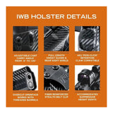 Rounded IWB Holster Fits: Glock 19 19X 23 32 45 (G1-5) Holster Carbon Fiber (American Made)-5