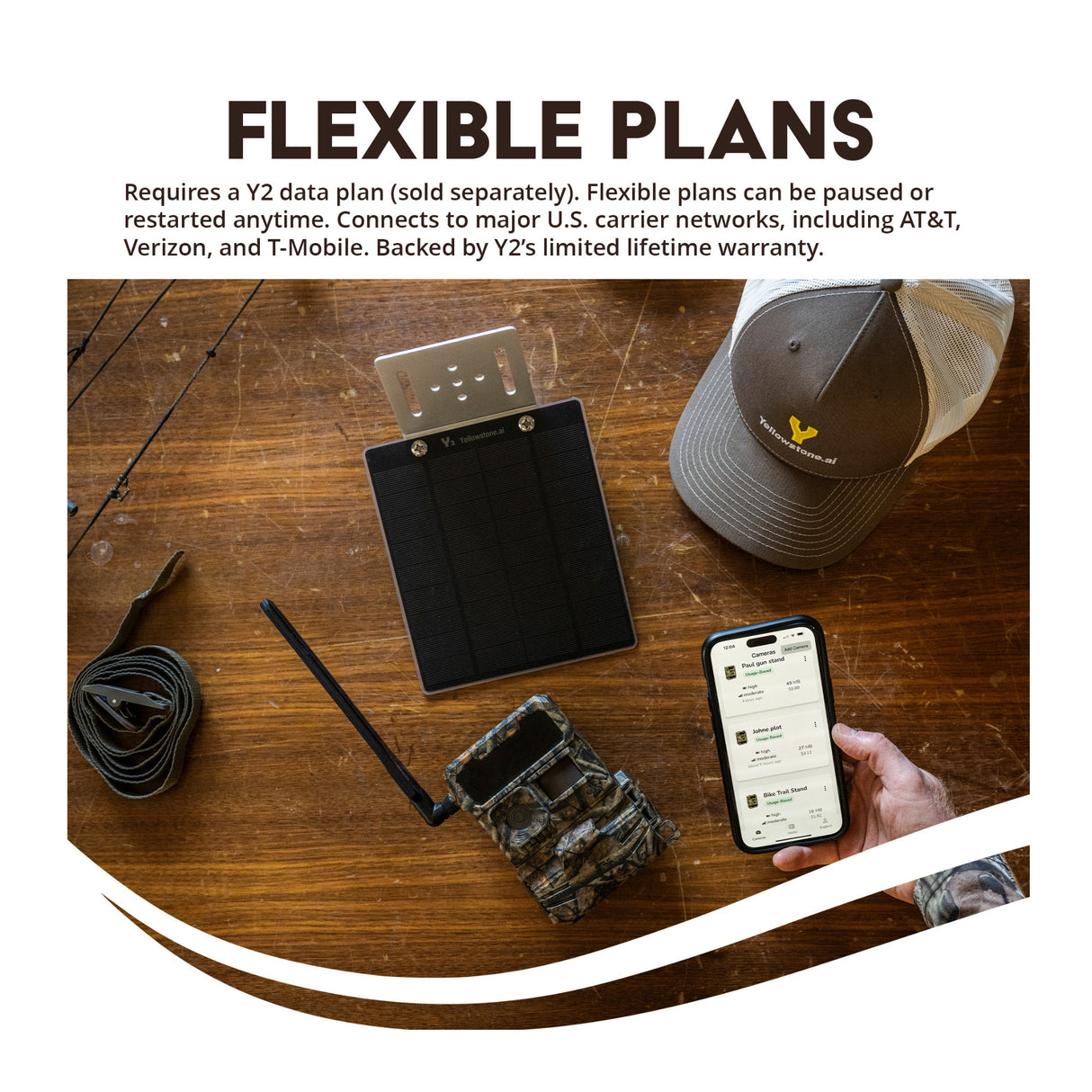 Yellowstone Y2 4G LTE Trail Camera Bundle with 5,000 mAh Battery Pack, Card Reader, and Accessories - 4