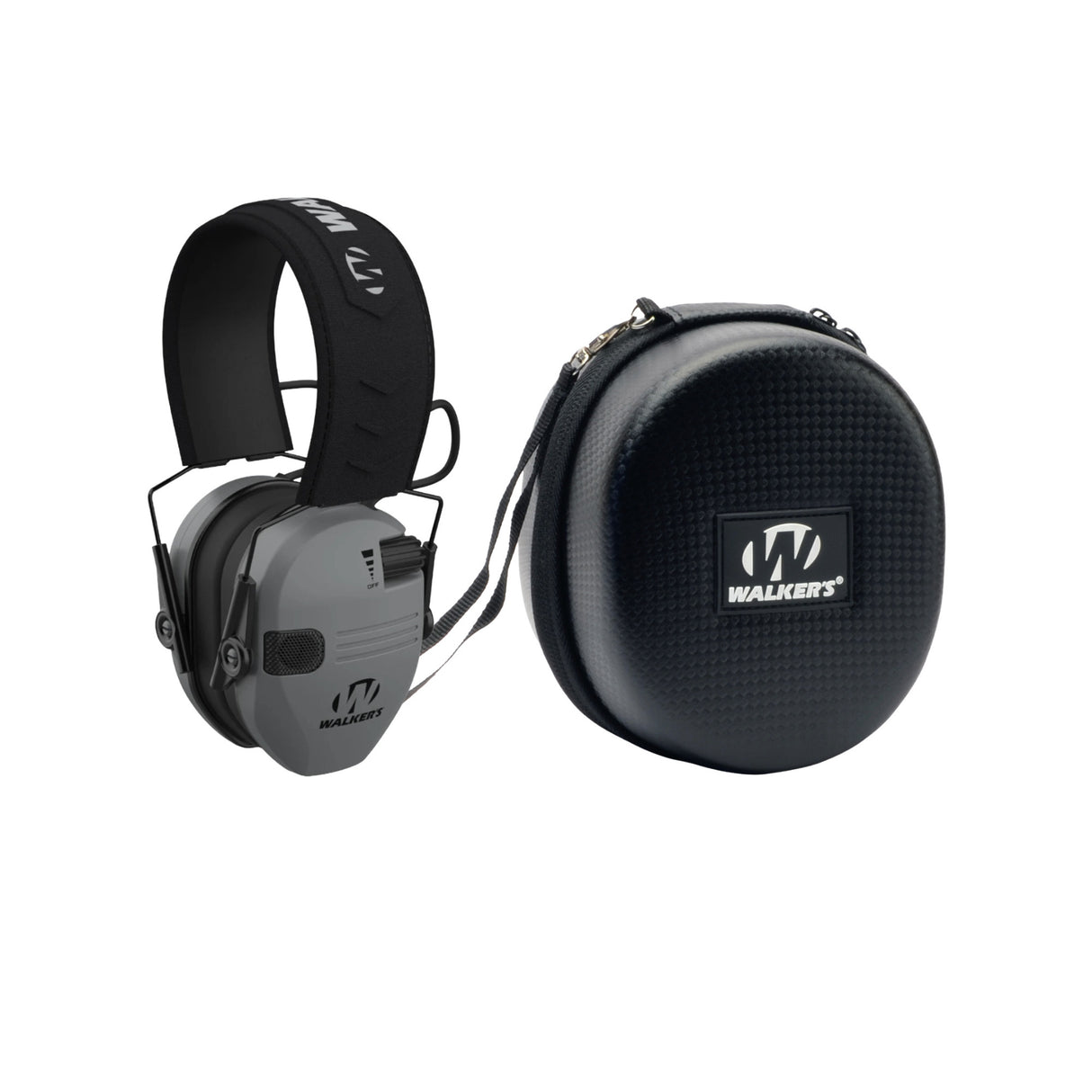 Walker's Razor Junior Electronic Youth & Women's Hearing Protection Muff (Grey) with Protective Case - 1