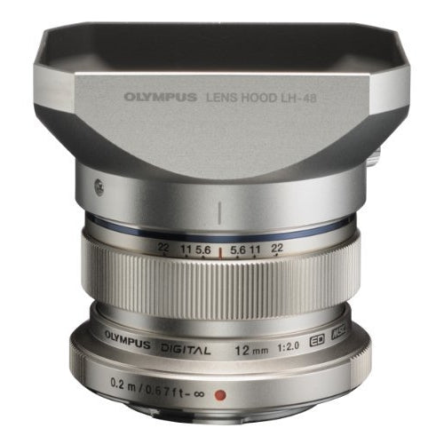 Olympus m.12mm F2.0 Zuiko Camera Lens (Silver) (Open Box)