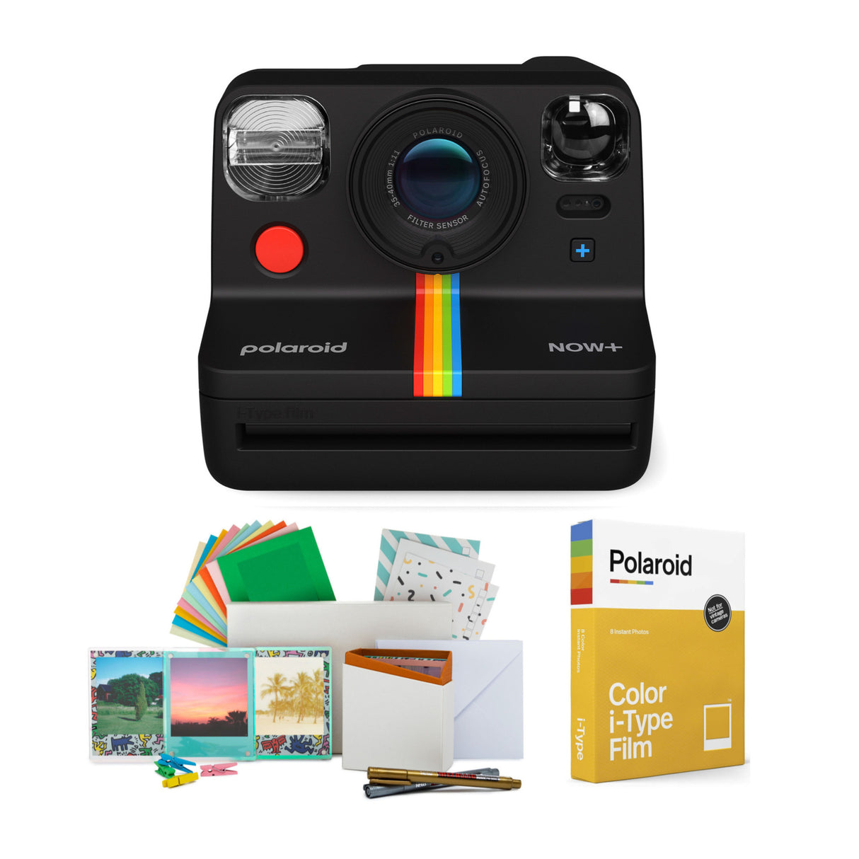 Polaroid Now+ Instant Camera Gen 2 (Black) with Film Kit & Color Instant Film Bundle