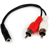 StarTech MUFMRCA 3.5mm Female to 2 x RCA Male 6-Inch Stereo Audio Cable