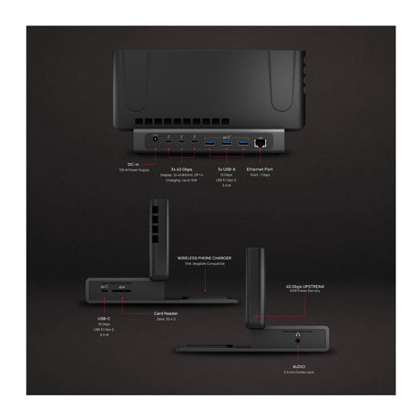 Brydge ProDock Duo TB4 Docking Station Bundle with Adapter Sleeve for 14-Inch MacBook Pro - 7