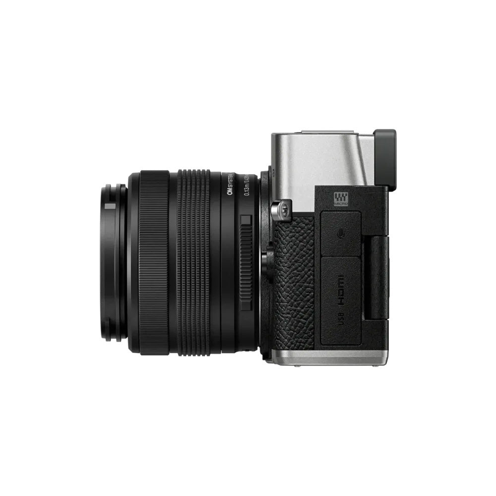 OM System PEN Mirrorless Camera with 14-42mm F3.5-5.6 III Lens and Skinny Wrist Strap (Silver)