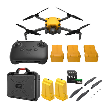 SKYROVER X1 48MP 4K Fly More Combo Drone (Yellow) Bundle with Accessories  - 1
