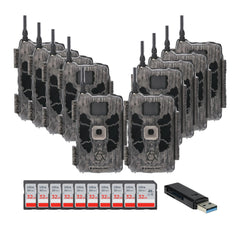 Stealth Cam Deceptor Dual Network Trail Camera (10 Pack) Bundle with 32GB Memory Card & Card Reader - 1