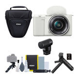 Sony Alpha ZV-E10 APS-C Mirrorless Vlog Camera (White) with 16-50mm Lens With Content Creator Kit