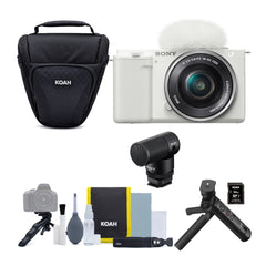 Sony Alpha ZV-E10 APS-C Mirrorless Vlog Camera (White) with 16-50mm Lens With Content Creator Kit