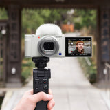Sony ZV-1F Vlog Camera (White) With Vlogger Kit, Shotgun Microphone, Camera Case and Accessory