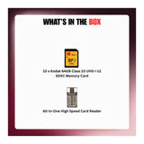 Kodak 64GB Class 10 UHS-I U1 SDXC Memory Card Bundle with Card Reader - 6