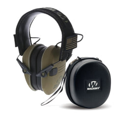 Walker's Game Ear Razor Slim Electronic Muff with Case Bundle (Olive Drab Green) - 1