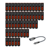 ADATA 32GB USB 2.0 Retractable Flash Drive (Red) (50-pack) with USB-C Adapter