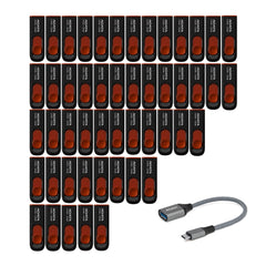 ADATA 32GB USB 2.0 Retractable Flash Drive (Red) (50-pack) with USB-C Adapter