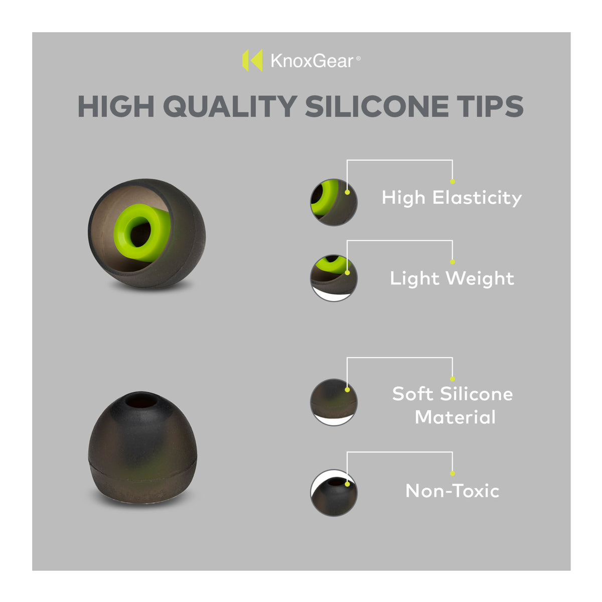 Knox Gear Silicone Earbud Replacement Tips