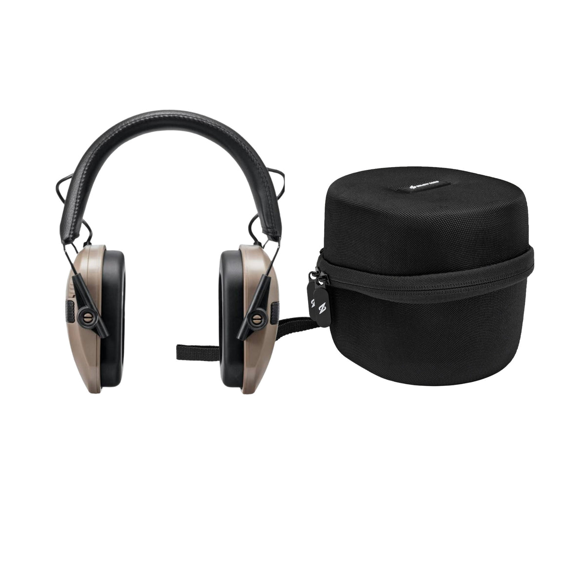 Walker's Razor Junior Electronic Youth and Womens Hearing Protection Muff (FDE) with Protective Case - 1