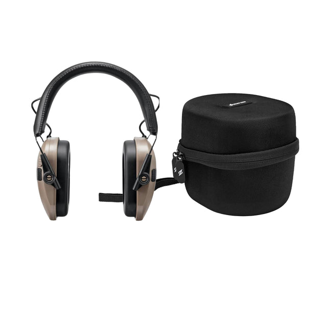 Walker's Razor Junior Electronic Youth and Womens Hearing Protection Muff (FDE) with Protective Case - 1