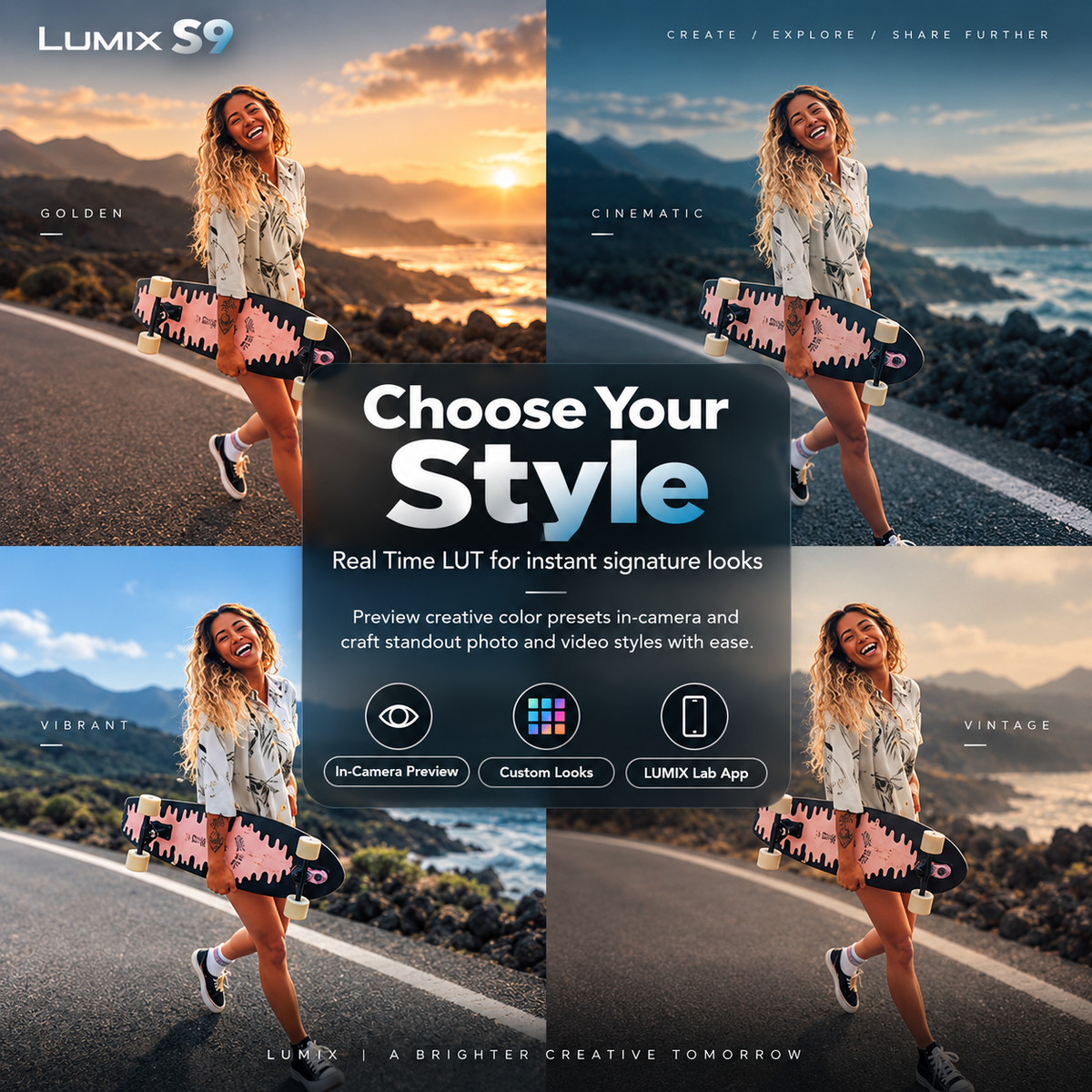 Panasonic LUMIX S9 Full Frame Camera Body with Phase Auto Focus and Panasonic LUMIX S Lens Bundle