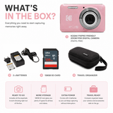 Kodak PixPro Friendly Zoom FZ55 16MP FHD Digital Camera (Pastel Pink) Bundle