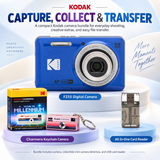 Kodak PIXPRO Friendly Zoom FZ55 (Blue) with Charmera Millennium Edition Bundle