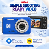 Kodak PIXPRO Friendly Zoom FZ55 (Blue) with Charmera Millennium Edition Bundle