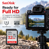 SanDisk Ultra 32GB SDHC UHS-I Memory Card with U1 and Up to 120 MB/s Read Speed