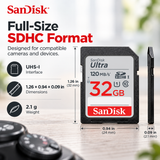 SanDisk Ultra 32GB SDHC UHS-I Memory Card with U1 and Up to 120 MB/s Read Speed