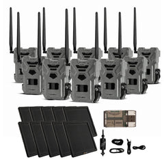 Spypoint FLEX DARK 40MP Cellular Gray Trail Camera (10-Pack) Bundle with Solar Panels & Card Reader