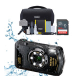 Pentax WG-8 All-Weather Camera with Heavy-Duty Construction and 5x Optical Zoom Lens (Black) Bundle