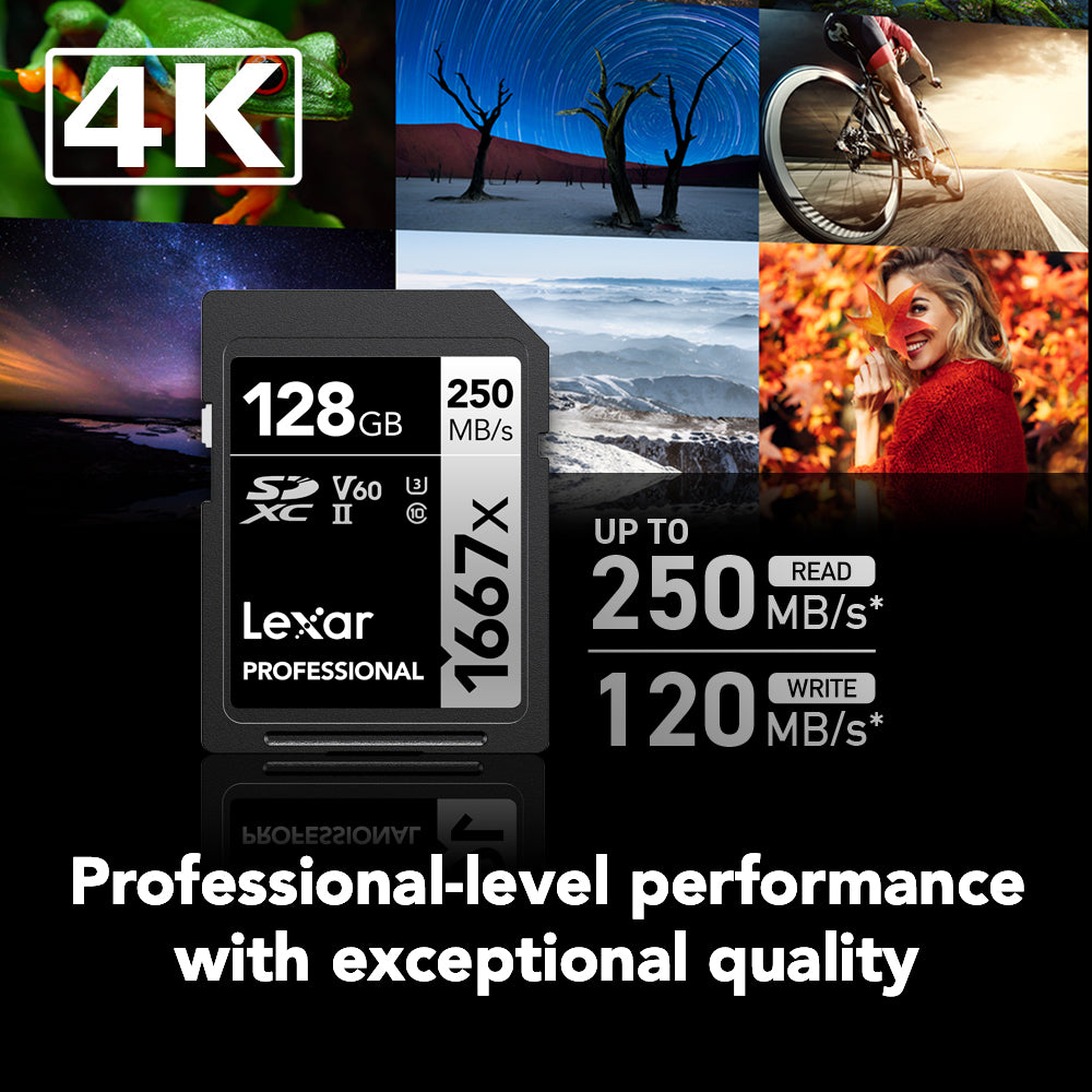 Lexar 128GB Professional 1667x UHS-II SDXC Memory Card