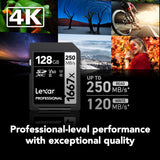 Lexar 128GB Professional 1667x UHS-II SDXC Memory Card