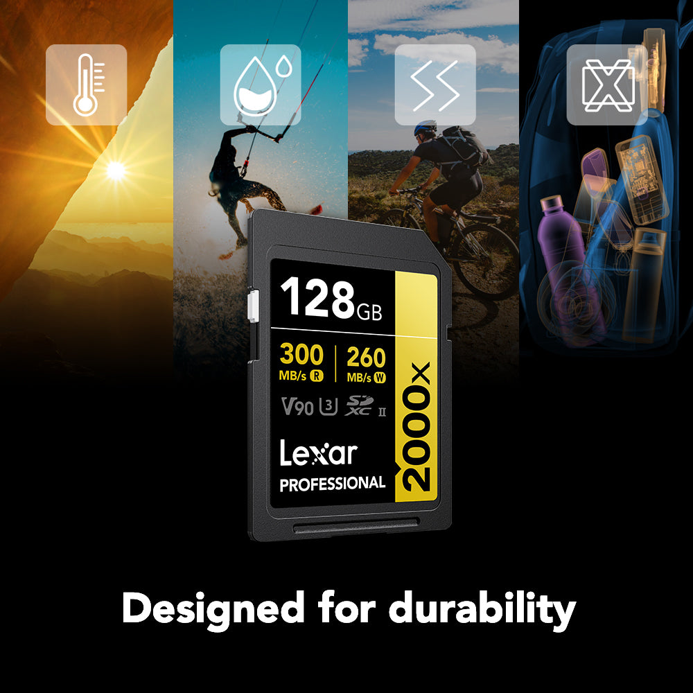 Lexar LSD2000128G-BNNNU Pro 2000x SD UHS-II 128GB Memory Card (2-Pack)