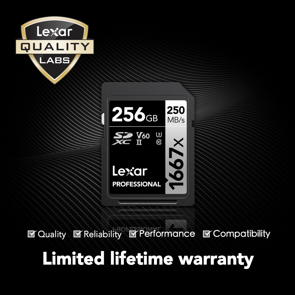 Lexar Professional 256GB 1667x UHS-II SDXC Memory Card