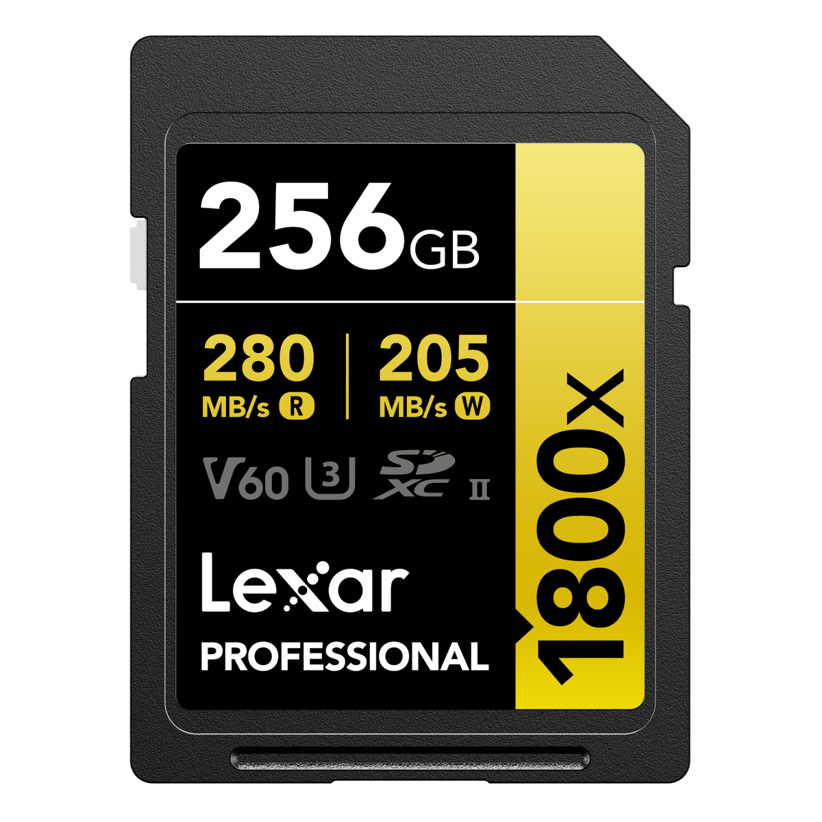 Lexar 256GB Professional 1800x UHS-II SDXC Memory Card (GOLD Series)