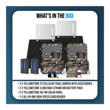 Yellowstone Y2 Trail Camera Bundle with Battery, Solar Panel, Card Reader, and Accessories (2-Pack)