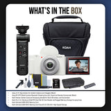 Sony ZV-1F Vlog Camera for Content Creators and Vloggers (White) and Vlogger Accessory Kit Bundle