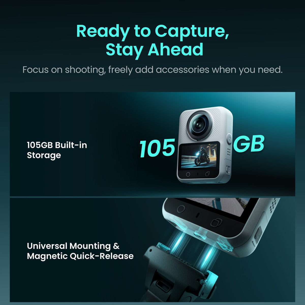 Xtra Sphra360 8K Video Action Camera with Wireless Microphone and Accessories - 5