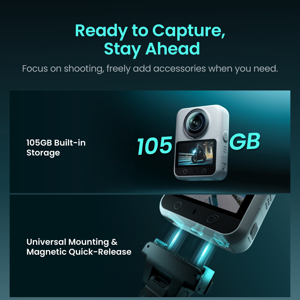 Xtra Sphra360 8K Video Action Camera with Wireless Microphone and Accessories - 5