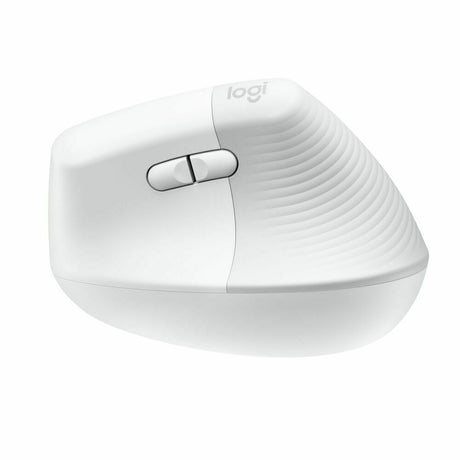 Logitech - Lift Vertical Wireless Ergonomic Mouse with 4 Customizable Buttons - Pale Gray