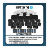 Yellowstone Y2 Black Wide Lens Bundle with Batteries, Solar Panels, and Accessories (10-Pack) - 9