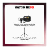 Westcott FJ250 Touchscreen Strobe with Battery and Heavy-Duty Light Stand Bundle - 9