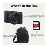LUMIX ZS300 Compact Point and Shoot 4K Digital Camera (Black) with Accessories - 9
