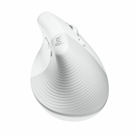 Logitech - Lift Vertical Wireless Ergonomic Mouse with 4 Customizable Buttons - Pale Gray