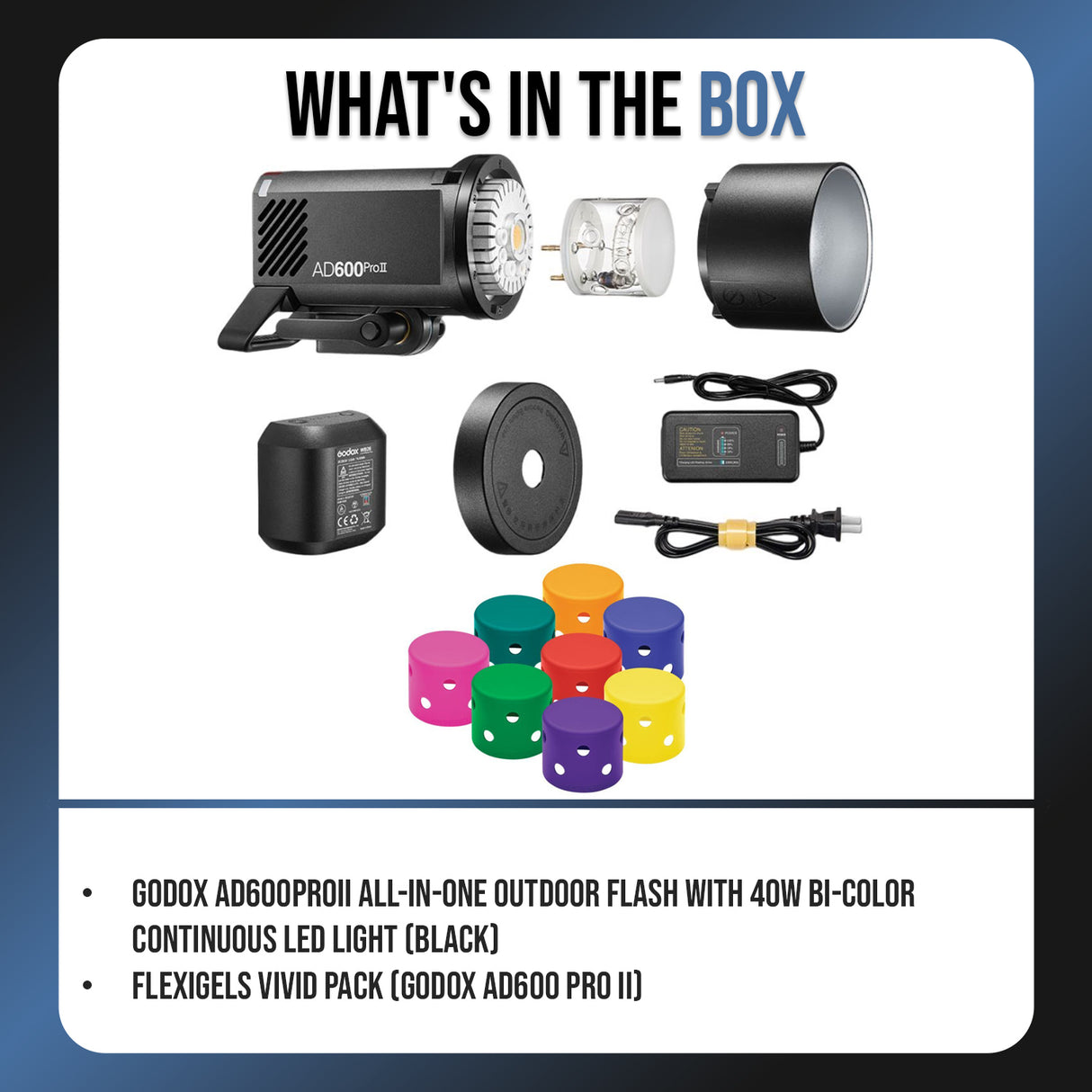 Godox AD600ProII All-In-One Outdoor Flash Bundle with FlexiGels Vivid Pack