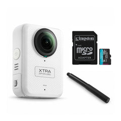 Xtra Sphra360 Action Camera Bundle with Selfie Stick and 128GB MicroSD Card