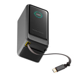 ReelCharge ReelPro 15,000 mAh Power Bank with Retractable 67W USB-C (Black)
