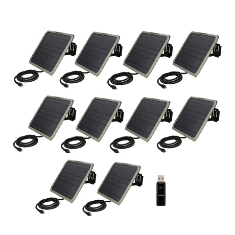 Stealth Cam FieldMAX EX 10-Inch Solar Panel (10-Pack) Bundle with Card Reader - 1