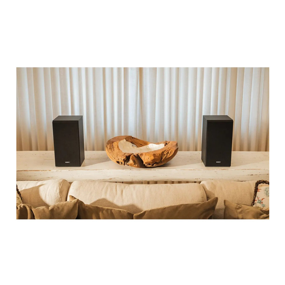 Sony SSCS5M2 3-Way 3-Driver Bookshelf Speaker System (Black) Bundle with Isolation Pads - 4