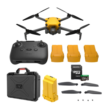 SKYROVER X1 48MP 4K Fly More Combo Drone (Yellow) Bundle with Accessories - 1