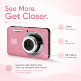 Kodak PixPro Friendly Zoom FZ55 16MP 1080p Full HD Digital Camera (Pastel Pink)